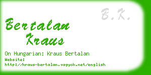 bertalan kraus business card